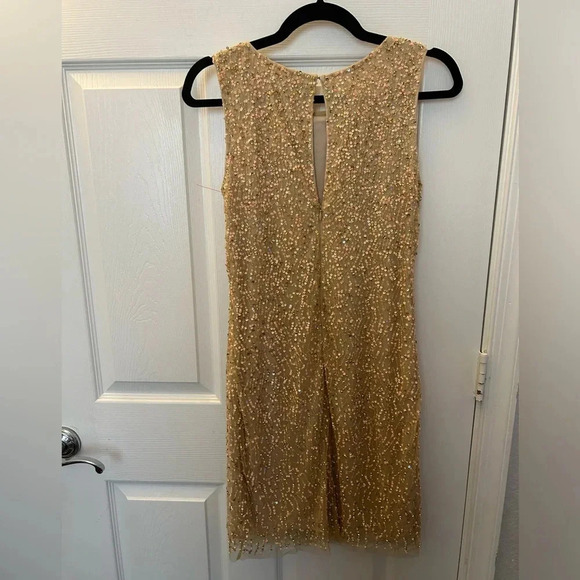 aidan mattox gold sequin dress - Picture 2 of 4
